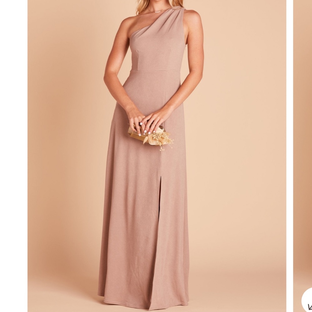 Birdy Grey One-Shoulder Kira Dress in Taupe - Picture 2 of 8